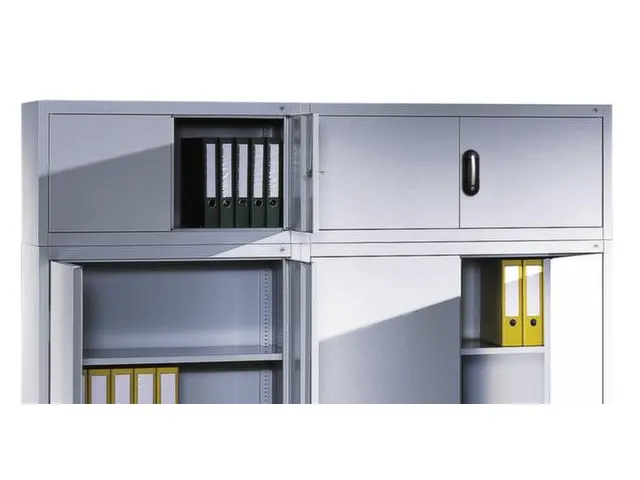 Armoire superposable,corps RAL7035,face avant RAL3003