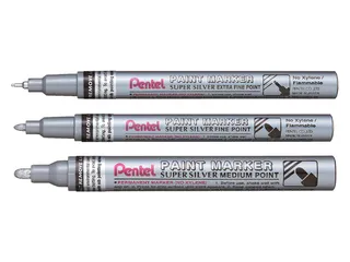 Viltstift Pentel MFP10 ronde punt 0.7mm zilver - 2