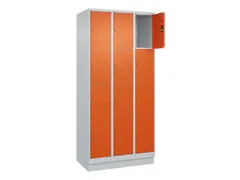 lockerkast,HxBxD 1950x900x500mm,3x4vakken,vak B 300mm,cil.-slot,sokkel