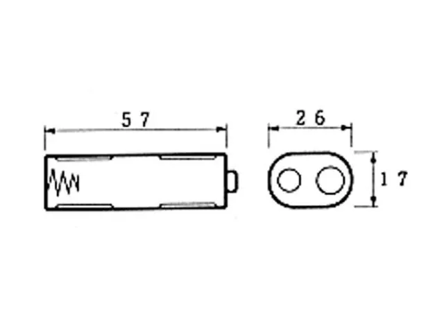 Batterijhouder Voor 2 x AA-CEL (Voor Batterijclips)