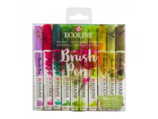 Brushpen Talens Ecoline set botanisch blister à 10 stuks assorti - 2