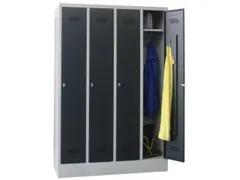 lockerkast,HxBxD 1850x1200x500mm,4vak,RAL7035,front RAL7035