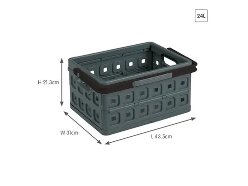 #*Square vouwkrat met extra handgreep 24L zwart/anthr44 x 31,5 x 21 cm
