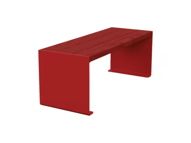 Banc sans dossier L1200mm 3 lattes chêne acajou/RAL3004