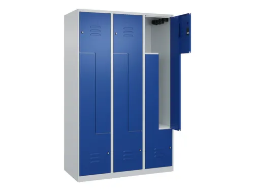 Z-garderobekast,HxBxD 1850x1200x500mm,vak B 200/400mm,cil.-slot
