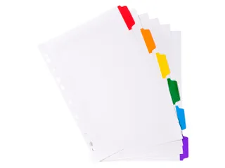 Tabblad Karton 160 Gram A4 index 6 tabs wit - 5