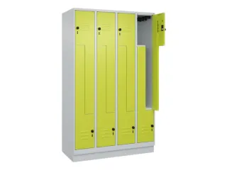 Z-garderobekast,HxBxD 1950x1200x500mm,vak B 150/300mm,draaigrendel - 2