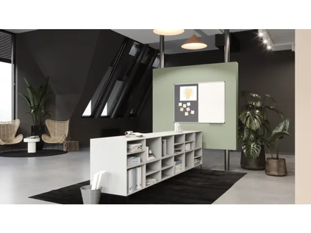 Tableau Combi UNITE feutre gris-tableau blanc 90x120cm