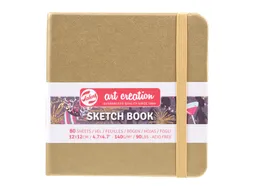 Schetsboek Talens Art Creation 80 witte vellen 140gr 120x120mm witgoud