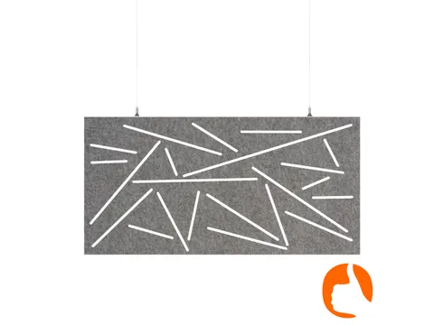 Akoestisch plafondpaneel met patroon uitsnede 60x120cm Grijs