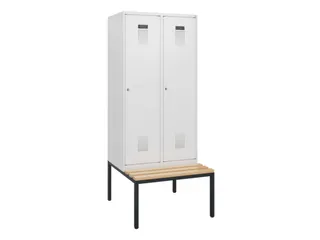 locker met bank,HxBxD 1950x800x815mm,2vak,vak B 400mm,cilinderslot - 2