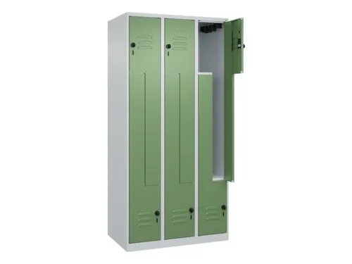 Z-garderobekast,HxBxD 1850x900x500mm,vak B 150/300mm,draaigrendel