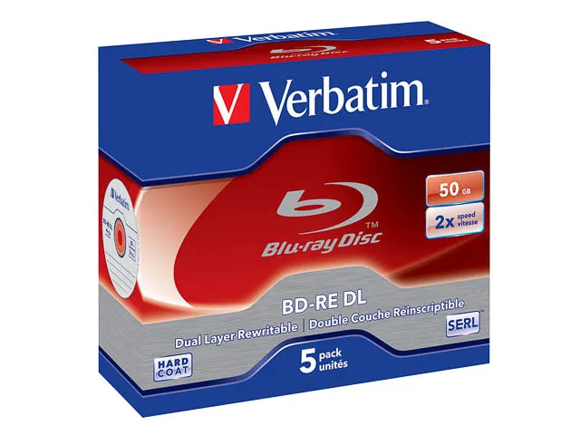 Blue Ray BD-RE DL 50GB RW 2x 5 Stuks