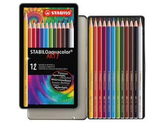 Kleurpotloden Stabilo Aquacolor 12Stuks Metalen Etui Assorti - 3