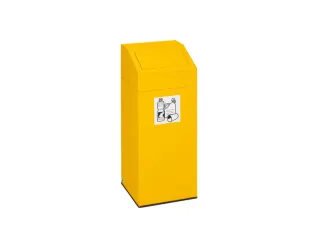 Afvalverzamelaar 45 liter 790x320x320mm recyclebaar materiaal geel - 1