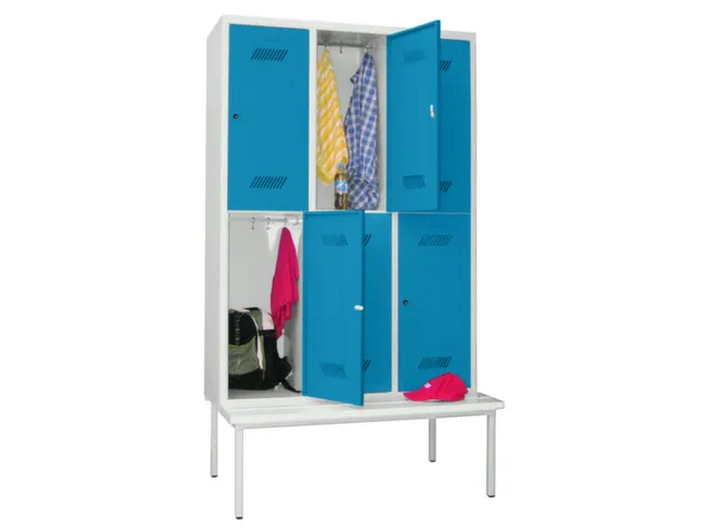 banklocker,dubbeldeks,HxBxD 2150x1200x800mm,RAL7035,front RAL5012