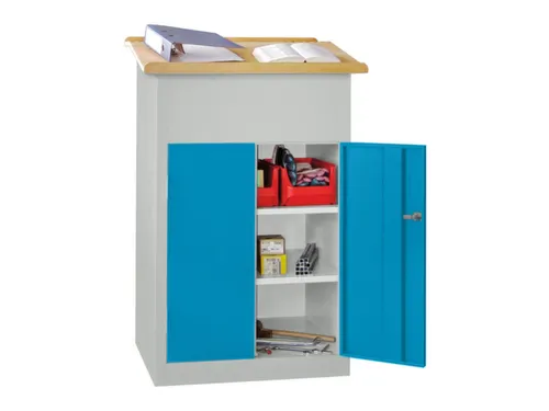 Massieve Lessenaarkast 1100/1200x700x600mm Ral 7035 Front Ral 5012