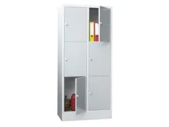 lockerkast,HxBxD 1850x800x500mm,2x3vakken,RAL7035,front RAL7016