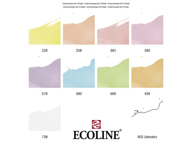 Brushpen Talens Ecoline Pastel blister à 10 stuks assorti