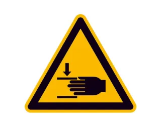waarschuwingsbord,v. binnen/buiten,waarschuwing: handletsel,PE-folie - 1