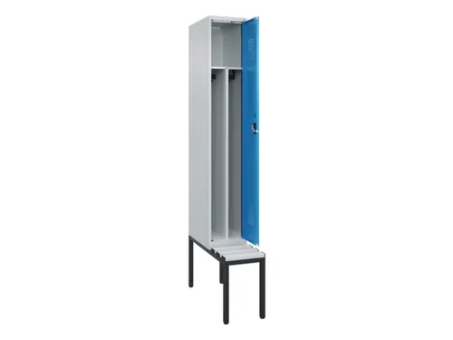 locker met bank,voor scheiding van kleding,HxBxD 2120x300x815mm,1vak