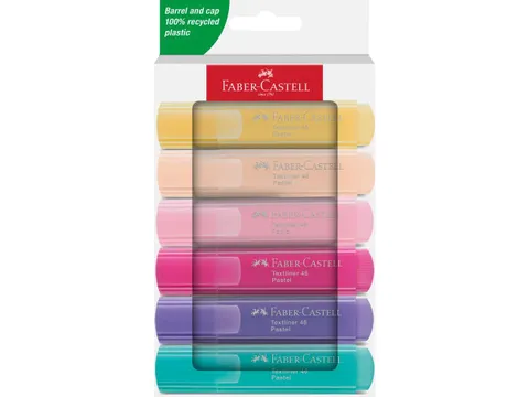 Markeerstift Faber-Castell 46 Pastel 6stuks blush, roze, lila, turquoi