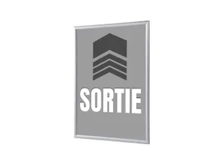 Kliklijst A1 complete set met print "SORTIE" Grijs - 1