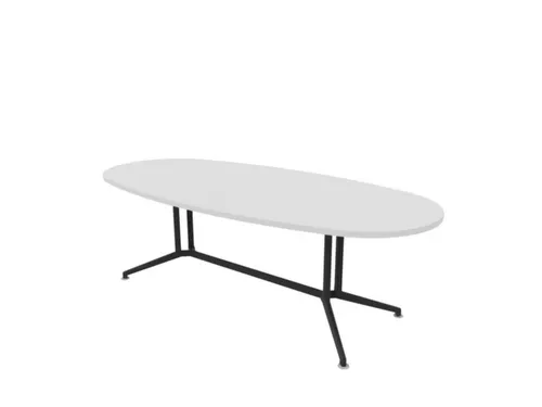 vergadertafel,HxBxD 740x2400x1100mm,ovaal,V-vormonderstel donkergrijs