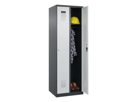 locker,HxBxD 1850x600x500mm,2vak,vak B 300mm,cil.-slot,staand op vloer