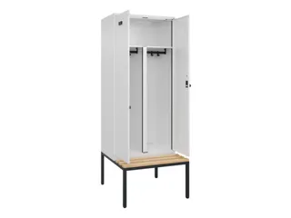PBM-locker met bank,HxBxD 2120x800x815mm,2vak,vak B 400mm,draaigrendel - 1