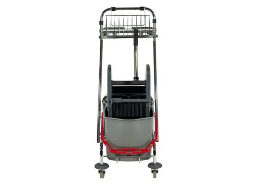 dweilwagen,HxBxD 1000x410x930mm,emmer 2x17l ROOD/BLAUW,mopwringer