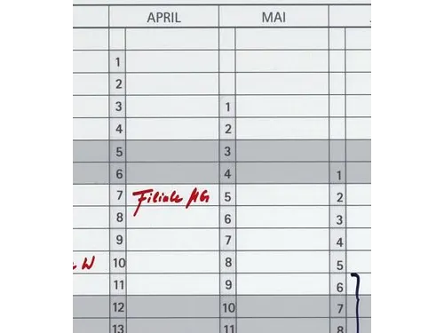 jaarplanner HxB 60x90cm magnetisch bord wit met raster