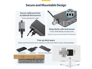 StarTech USB-C Dockingstation 2x HDMI 4K60, LAN, 100W PD - 7