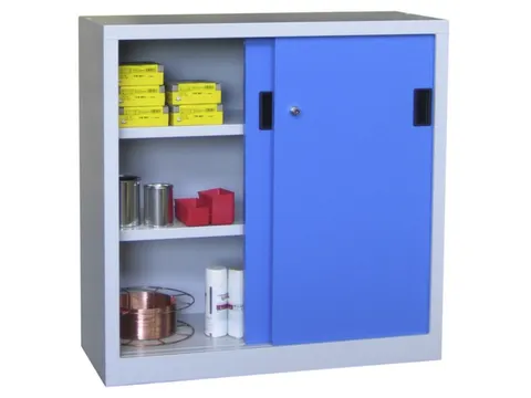 Schuifdeurkast Hxbxd 1000x1000x500mm 2 Oh Ral7035 Front Ral3000