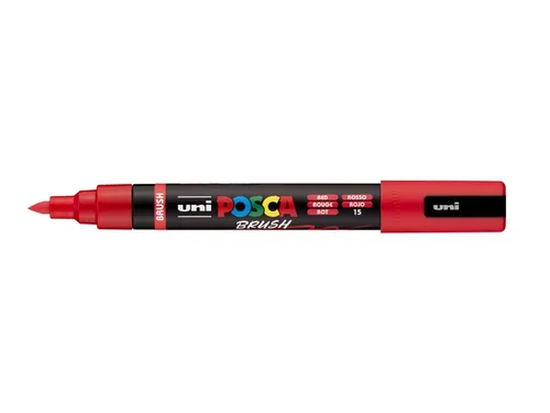 Paintmarker Uni POSCA PC-5BR brushpunt M rood