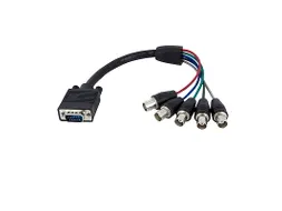 30 cm Coax HD15 VGA-naar-5 BNC RGBHV-monitorkabel - M/F