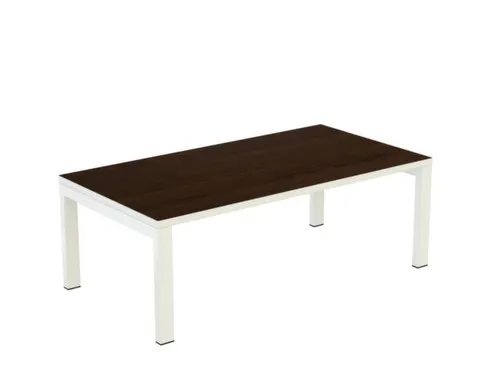 bijzettafel HxBxD 400x1140x600mm rechthoekig wenge 4voeten wit
