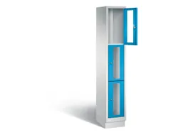 Lockerkast 1800x320x500mm 1x3 vakken Cilinderslot, Sokkel, RAL5012