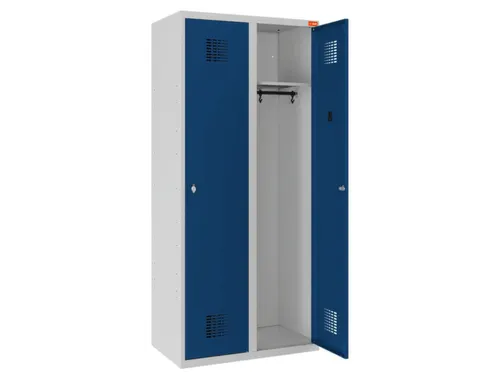 lockerkast,HxBxD 1800x800x500mm,2vak,draaigrendel,sokkel,romp RAL7035