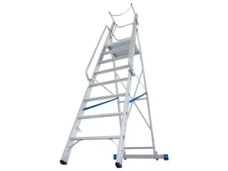verrijdbare treden-platformladder eenzijdig 8treden stand H 1 9m - 9