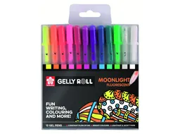 Gelschrijver Sakura Gelly Roll Moonlight fluorescent set à 12 kleuren