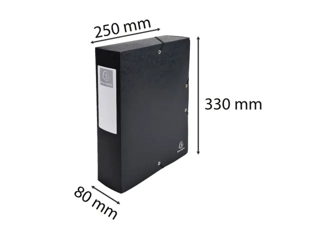 Klasseerdoos glansk. rug 80mm A4 zwart
