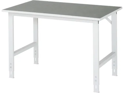 werkbank,HxBxD 760-1080x1250x800mm,houtblad,m. linoleumlaag