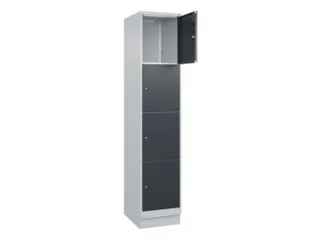 lockerkast,HxBxD 1950x400x500mm,1x4vakken,vak B 400mm,cil.-slot,sokkel - 1