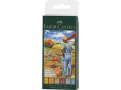 Tekenstift Faber-Castell Pitt Artist Pen Brush etui 6 stuks Harvest