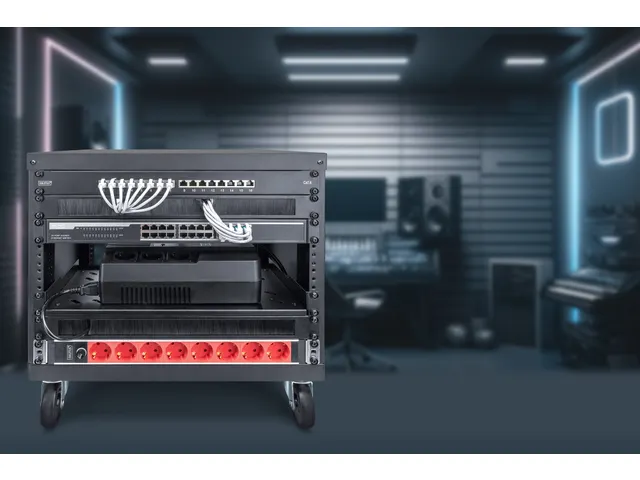 Universeel 16U 19 inch uitrustingsrek met wielen