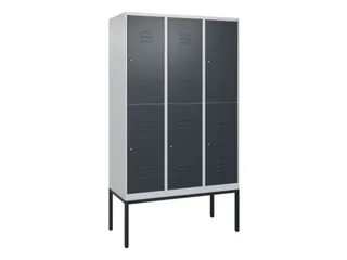dubbeldekse locker,HxBxD 2120x1200x500mm,3x2vak.,vak B 400mm,cil.-slot - 1