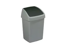 Afvalbak Delta swingdeksel 10 Liter Grijs Zwart