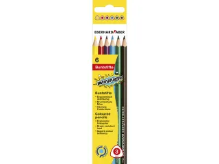 Kleurpotlood Eberhard Faber Winner driekantig assorti etui à 6 stuks - 1