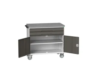 gereedschapswagen 980x1050x600mm linoleum 2 laden+kast RAL7035+RAL7016 - 1